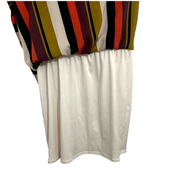 Moa Moa 70's Vibe Lined Striped Sleeveless Maxi Dress with Slits Women's Medium - Picture 5 of 8